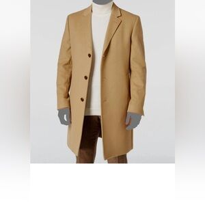 Lauren Ralph Lauren Luther Overcoat Mens Size 40R Wool Blend Brown Tan 46R